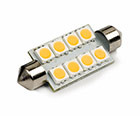 LED Lamp 12V, 1,6W, Festoon, Warmwit, vlak, dimbaar