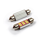 LED Lamp 12V, 2W, Festoon, Wit-warmwit, vlak, dimbaar