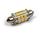 LED Lamp 12V, 2W, Festoon, Warmwit, rond, dimbaar